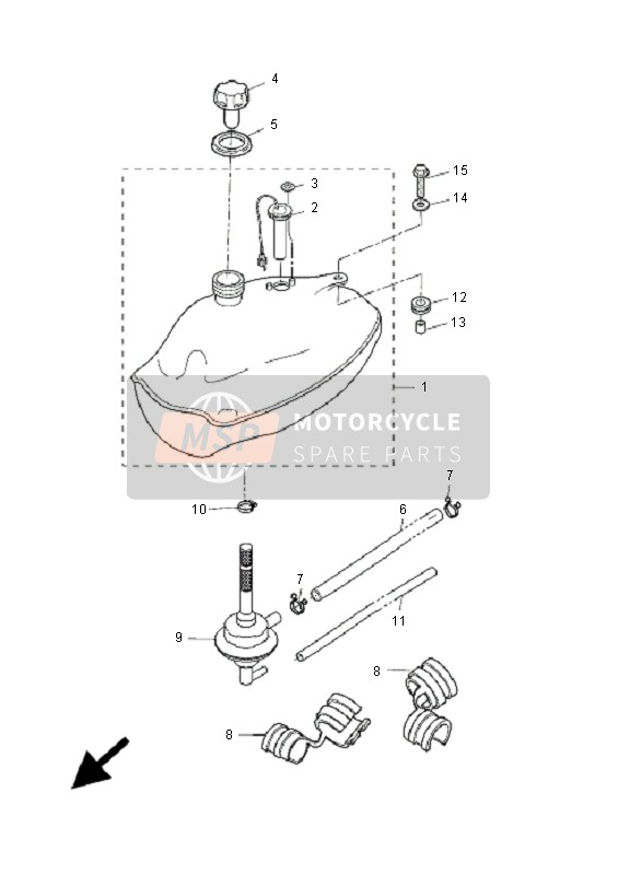 Yamaha EW50N SLIDER 2009 Serbatoio di carburante per un 2009 Yamaha EW50N SLIDER